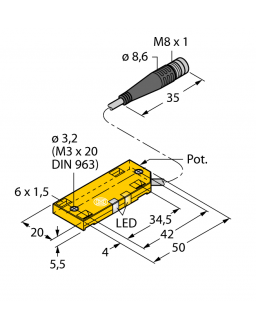 Capacitive Sensor BCE10-QF5.5-AN6X2-0.3-PSG3M