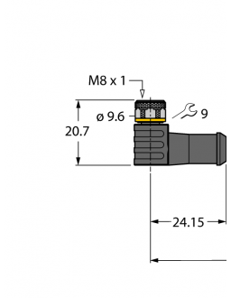 Actuator and Sensor Cable, PUR PKW4M-P7X2-0.3-PSG4M/TXL