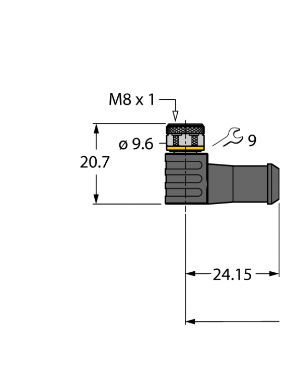 Actuator and Sensor Cable, PUR PKW4M-P7X2-0.3-PSG4M/TXL