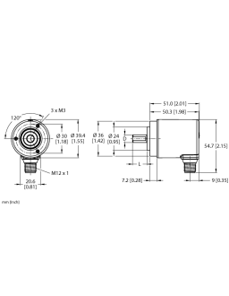 Absolute Rotary Encoder - Multiturn REM-99S6C-5C12S12M-H1181