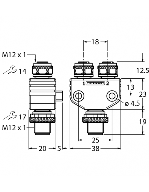 2-Way Splitter VB2-FSM5-2FKM4.4/S2087