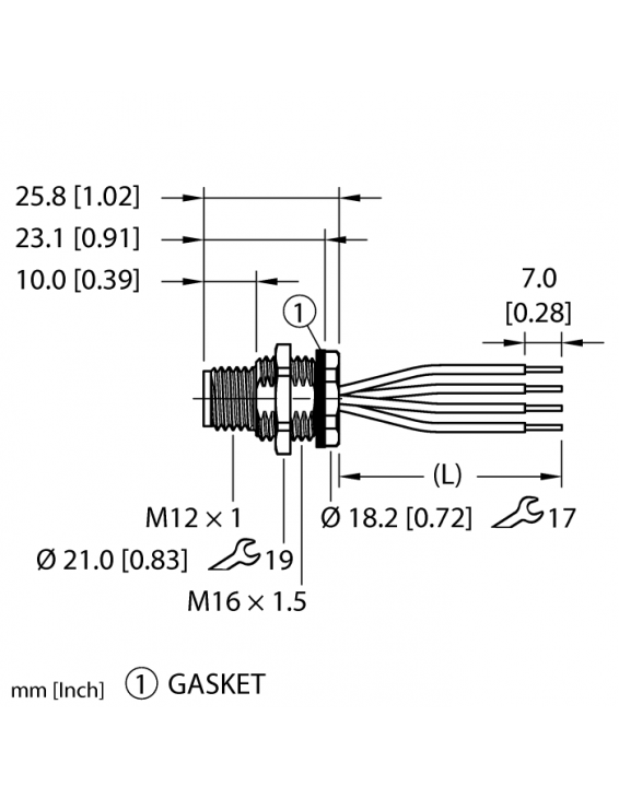 M12 Power Flange FSFD46PT-2/M16