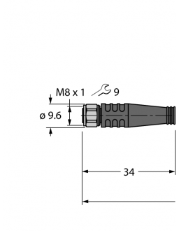 Actuator and Sensor Cable, PVC PKGV3M-5/TEG