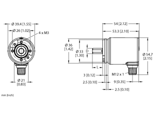 Absolute Rotary Encoder - Multiturn REM-97S8S-8BAL-H1151
